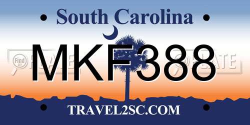 MKF388 South Carolina License Plate