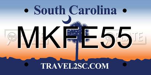 MKFE55 South Carolina License Plate