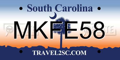 MKFE58 South Carolina License Plate