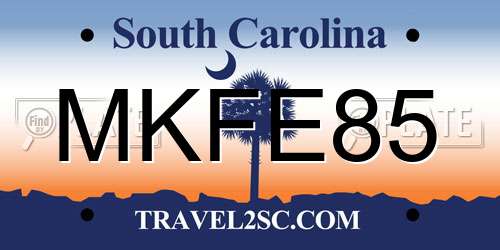 MKFE85 South Carolina License Plate