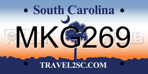 MKG269 South Carolina License Plate