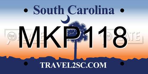MKP118 South Carolina License Plate