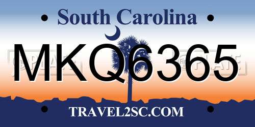 MKQ6365 South Carolina License Plate