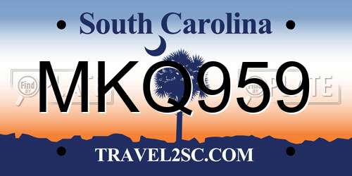 MKQ959 South Carolina License Plate