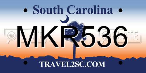 MKR536 South Carolina License Plate