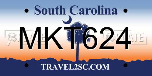 MKT624 South Carolina License Plate