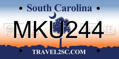 MKU244 South Carolina License Plate