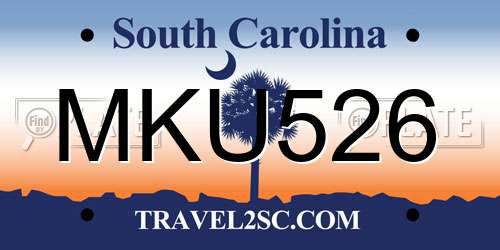 MKU526 South Carolina License Plate