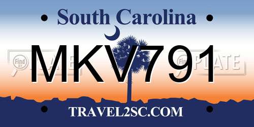 MKV791 South Carolina License Plate