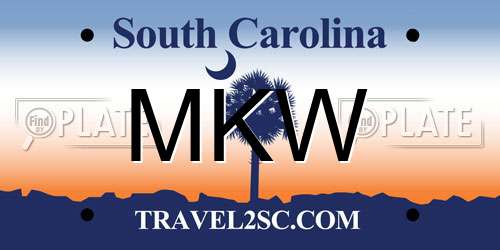 MKW South Carolina License Plate