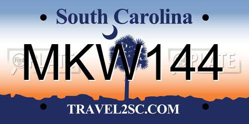 MKW144 South Carolina License Plate