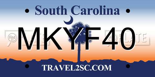 MKYF40 South Carolina License Plate