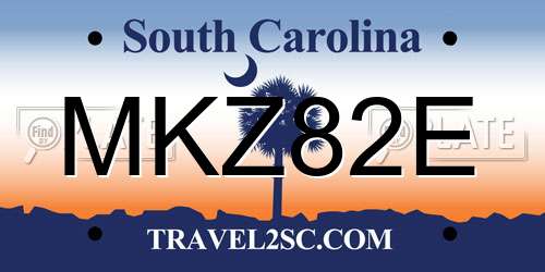 MKZ82E South Carolina License Plate