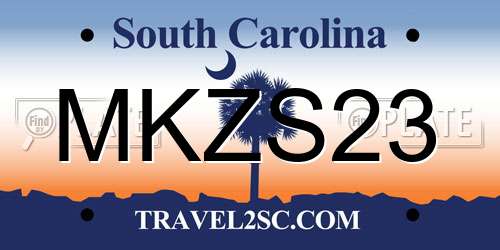 MKZS23 South Carolina License Plate