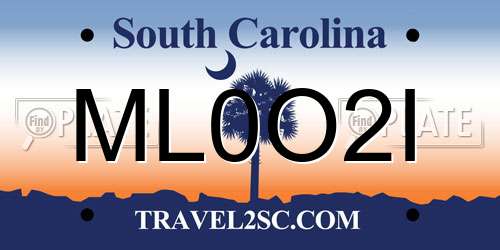 ML0O2I South Carolina License Plate