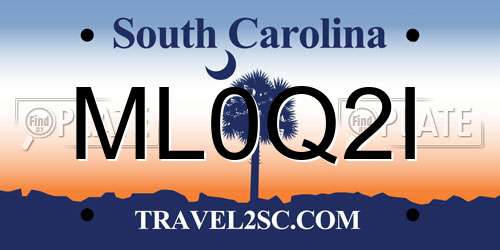 ML0Q2I South Carolina License Plate