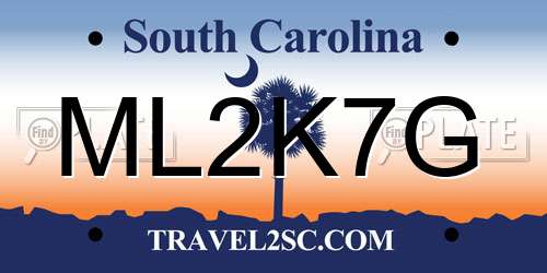 ML2K7G South Carolina License Plate