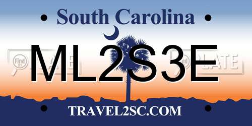 ML2S3E South Carolina License Plate