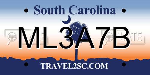 ML3A7B South Carolina License Plate