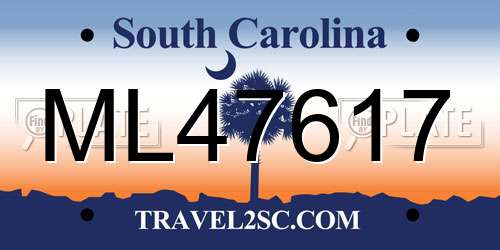 ML47617 South Carolina License Plate