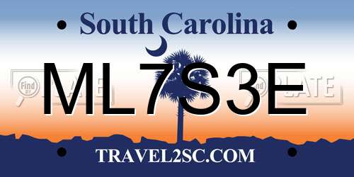 ML7S3E South Carolina License Plate