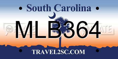 MLB364 South Carolina License Plate