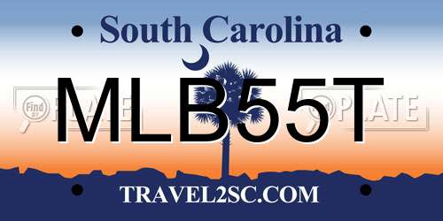 MLB55T South Carolina License Plate
