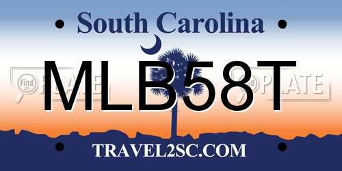 MLB58T South Carolina License Plate