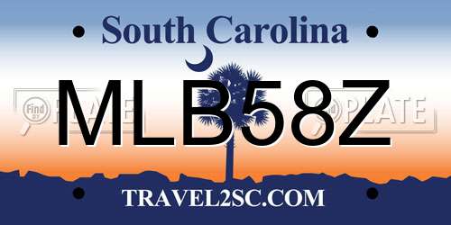 MLB58Z South Carolina License Plate