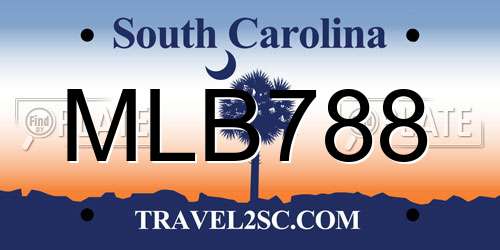 MLB788 South Carolina License Plate