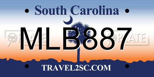 MLB887 South Carolina License Plate