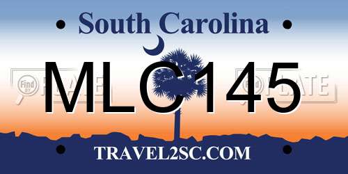 MLC145 South Carolina License Plate