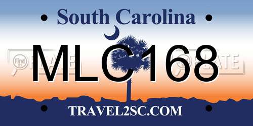 MLC168 South Carolina License Plate