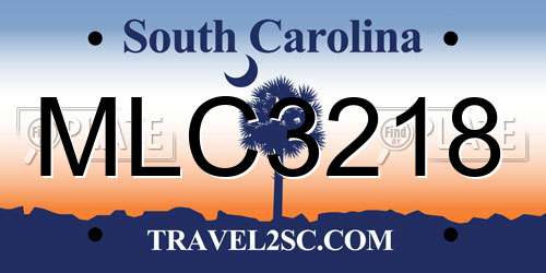 MLC3218 South Carolina License Plate