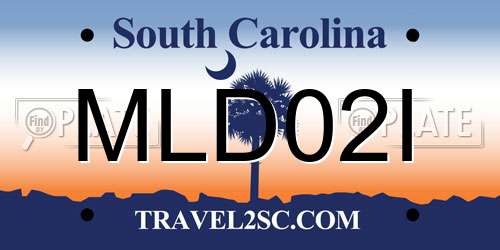 MLD02I South Carolina License Plate