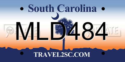 MLD484 South Carolina License Plate