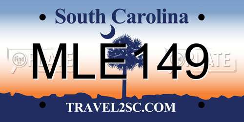 MLE149 South Carolina License Plate