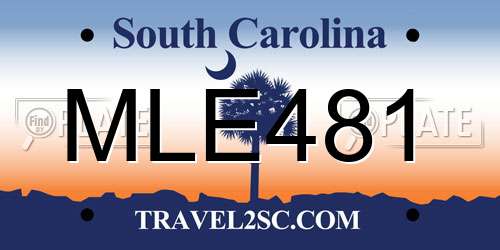 MLE481 South Carolina License Plate