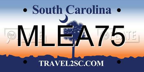MLEA75 South Carolina License Plate