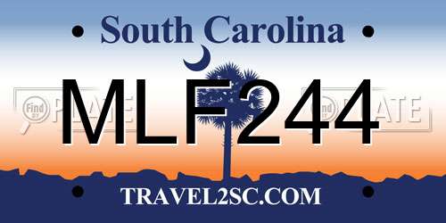 MLF244 South Carolina License Plate