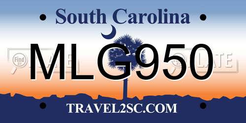 MLG950 South Carolina License Plate