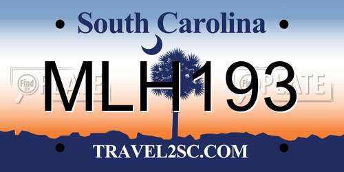MLH193 South Carolina License Plate