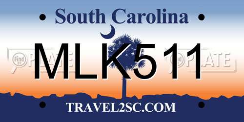 MLK511 South Carolina License Plate