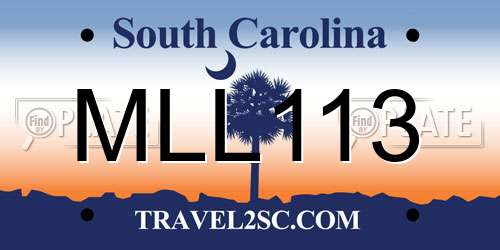 MLL113 South Carolina License Plate