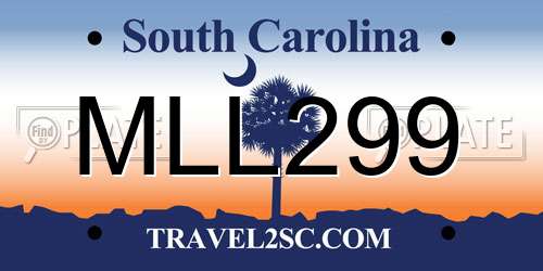 MLL299 South Carolina License Plate