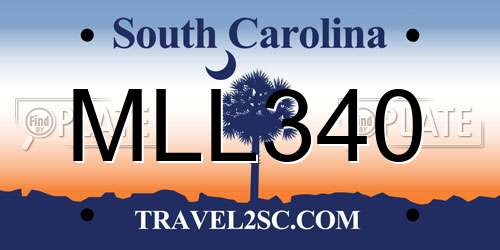 MLL340 South Carolina License Plate