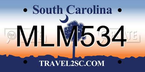 MLM534 South Carolina License Plate