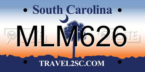 MLM626 South Carolina License Plate