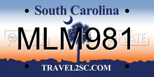 MLM981 South Carolina License Plate