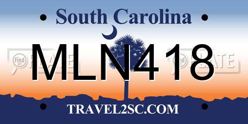 MLN418 South Carolina License Plate